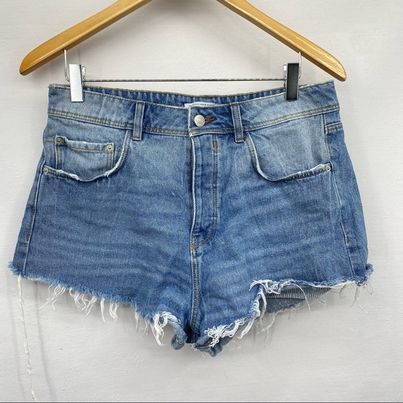 Zara Pants - Zara Denim Hankerchief Denim Jean Cut Off Shorts 8